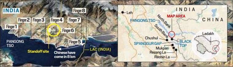 Notícias de fronteira Índia China, Notícias Índia China, disputa de fronteira Índia China, Ladakh, disputa LAC, Lago Pangong, China, Indian Express