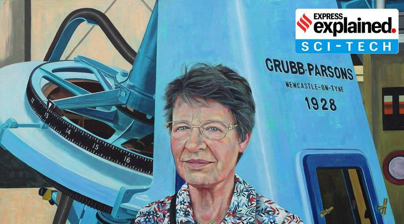Retrato da Royal Society de Jocelyn Burnell, Dame Jocelyn Bell Burnell, pulsares de rádio, pulsares de rádio Bell Burnell