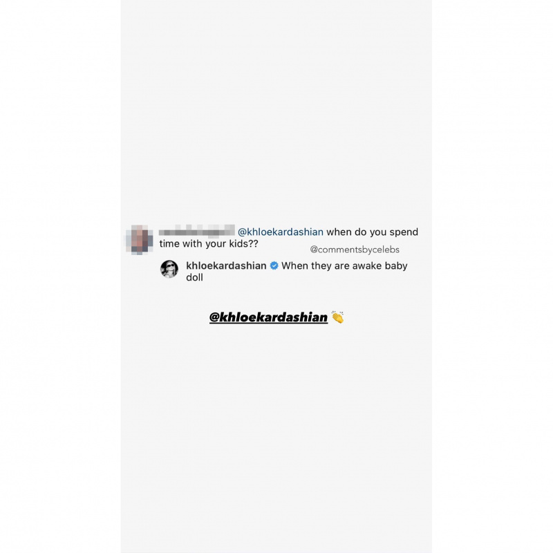 Khloe Kardashian aplaude Troll que pergunta quando ela passa tempo com seus filhos