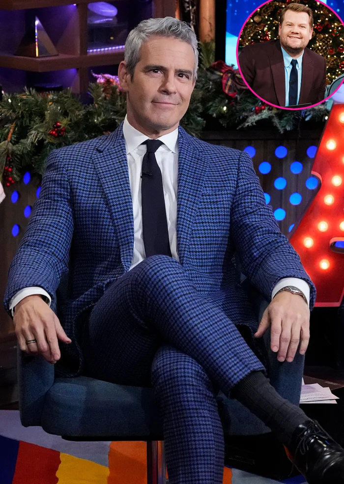 Andy Cohen afirma que o 'Late Late Show' de James Corden copiou seu set 'Watch What Happens Live'