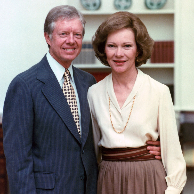  Recurso da linha do tempo do relacionamento do presidente Jimmy Carter e da esposa Rosalynn