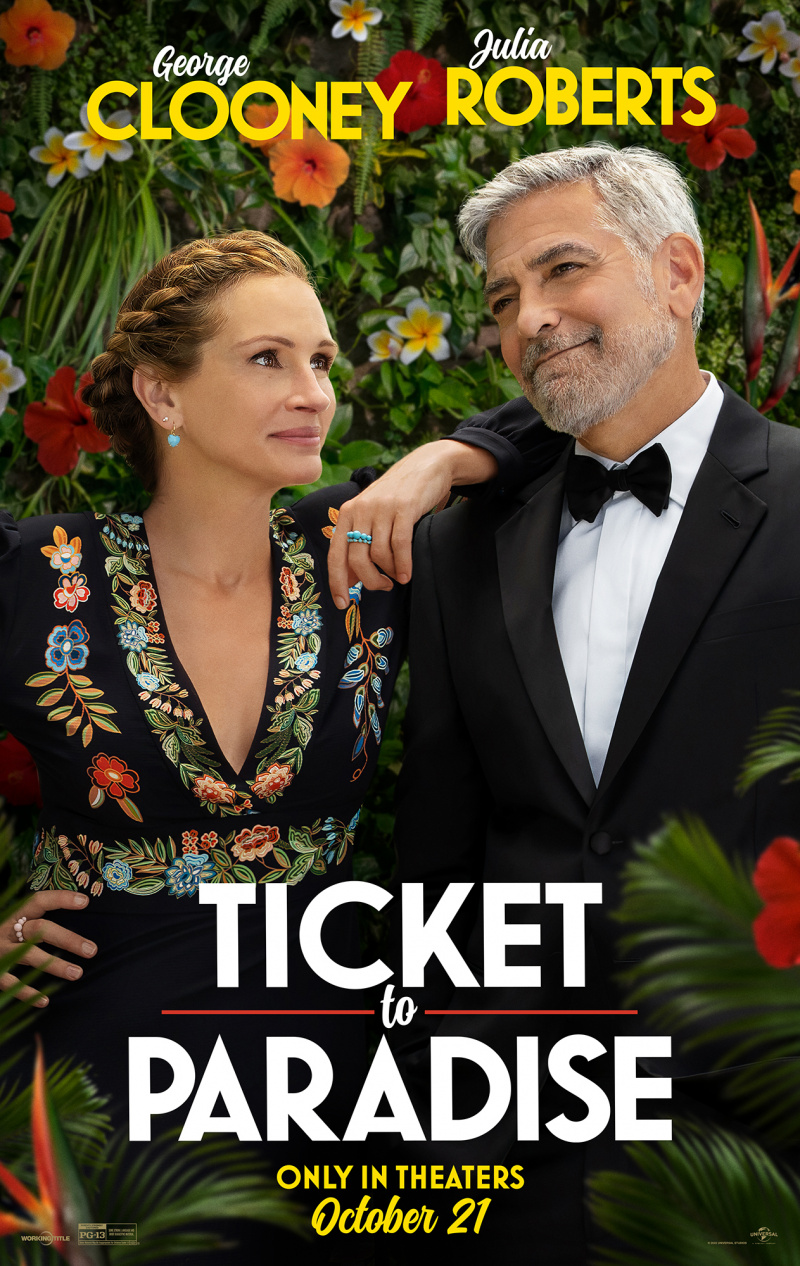   Julia Roberts George Clooney Ticket to Paradise Poster Uma folha