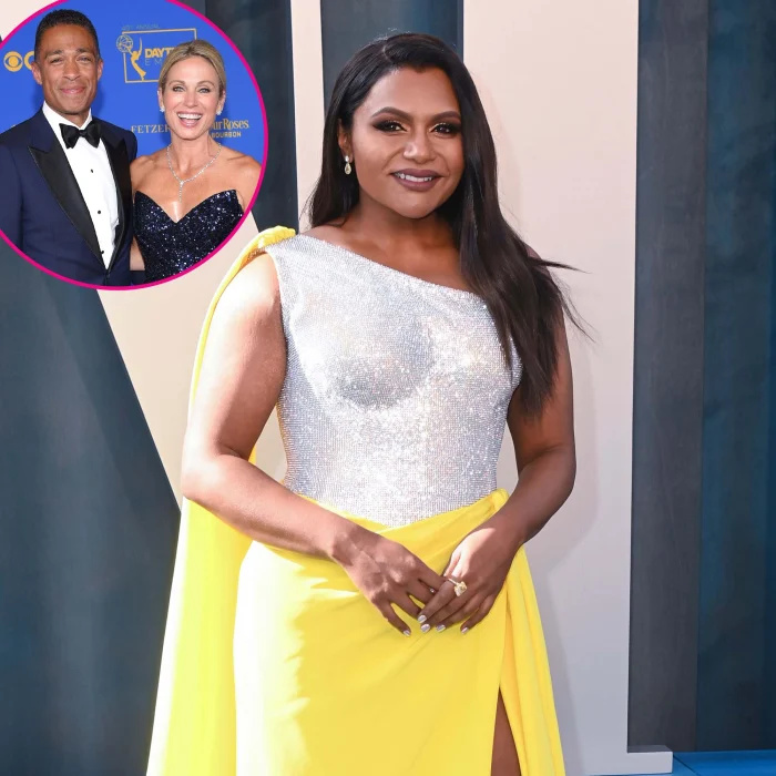   Mindy Kaling faz piadas sobre'GMA' Appearance Amid T.J. Holmes, Amy Robach Scandal
