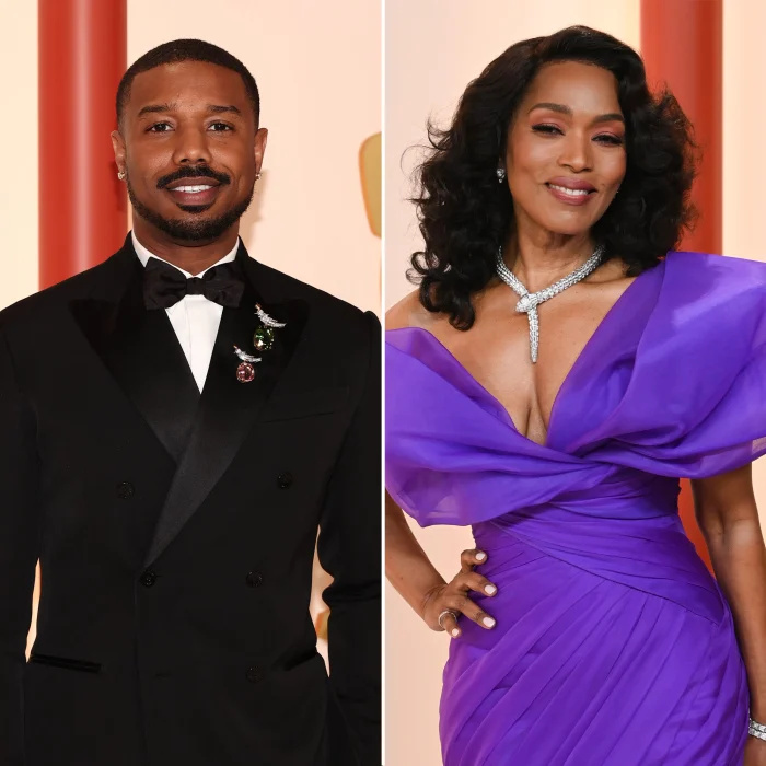 Michael B. Jordan diz 'Ei, tia' para a co-estrela de 'Pantera Negra', Angela Bassett, após sua derrota no Oscar 2023