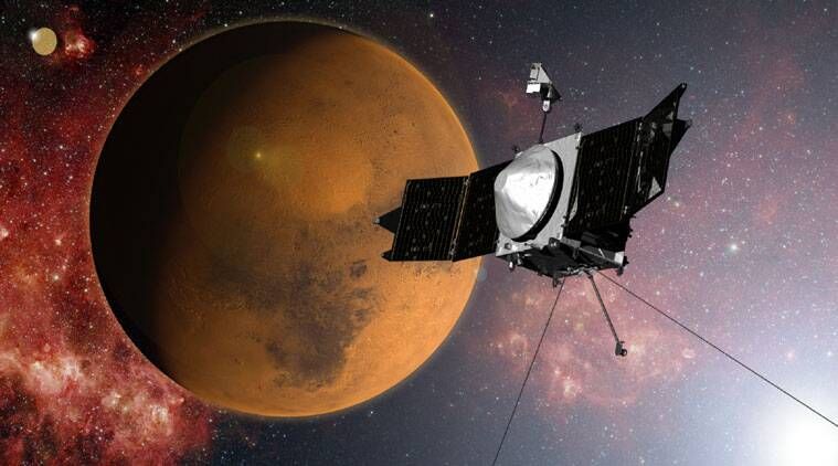 Marte, espaçonave NASA Maven, ionosfera eletricamente carregada, atmosfera de Marte, NASA Goddard Space Flight Center, Comet siding spring, camadas de íons metálicos, chuvas de meteoros, instrumento espectrômetro de massa iônica, íons metálicos, poeira interplanetária, planetas do sistema solar, planeta, Via Láctea, Notícias sobre galáxia, universo, ciência, ciência