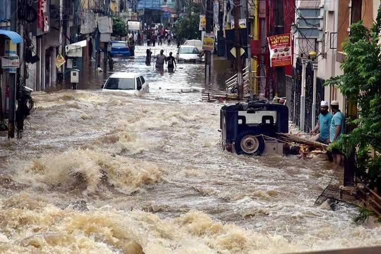 Hyderabad, inundações de Hyderabad, lagos de Hyderabad, hidrovias de Hyderabad, por que inundações de Hyderabad, Indian Express