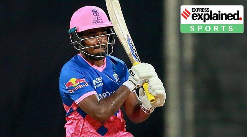Sanju Samson, rebatidas Sanju Samson, século Sanju Samson, Sanju Samson Rajasthan Royals, Rajasthan Royals, Indian Express