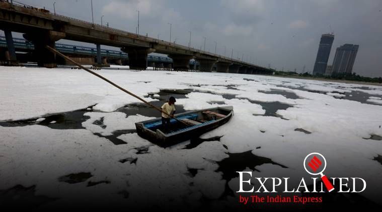 Yamuna, poluição de yamuna, amônia detectada em yamuna, qualidade da água de yamuna, expresso indiano
