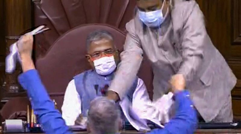 Rajya Sabha, Rajya Sabha MPs suspensos, Suspensão de MP, Farm Bills, Indian Express