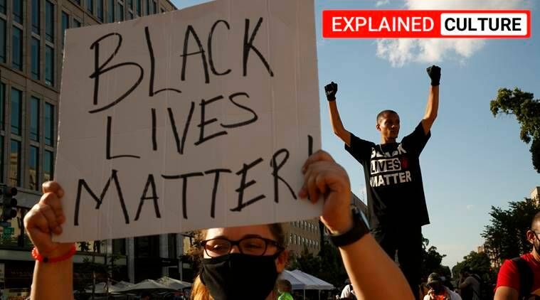 A vida dos negros é importante, a letra B maiúscula, protestos de George Floyd, protestos dos EUA, afro-americanos, Express explicou, Indian Express