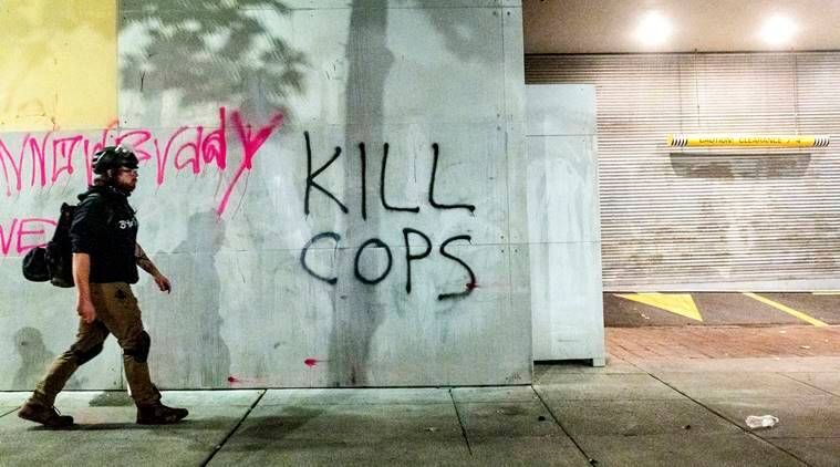 protestos de portland, brutalidade da polícia de portland, forças federais de portland, vida negra importa, protesto de george floyd, protestos dos EUA, notícias de portland, Indian Express