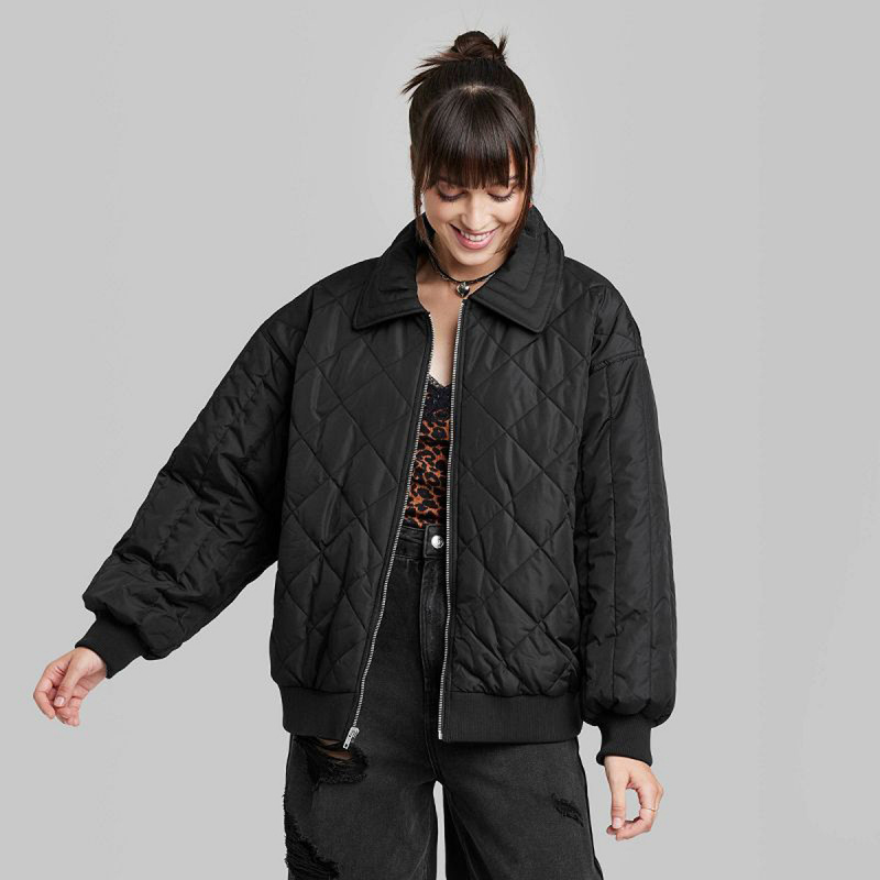   target-wild-fable-quilted-bomber-jacket-black