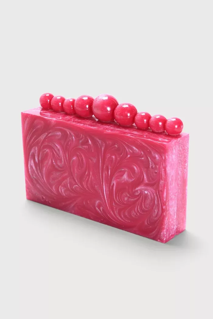 clutch acrílica rosa