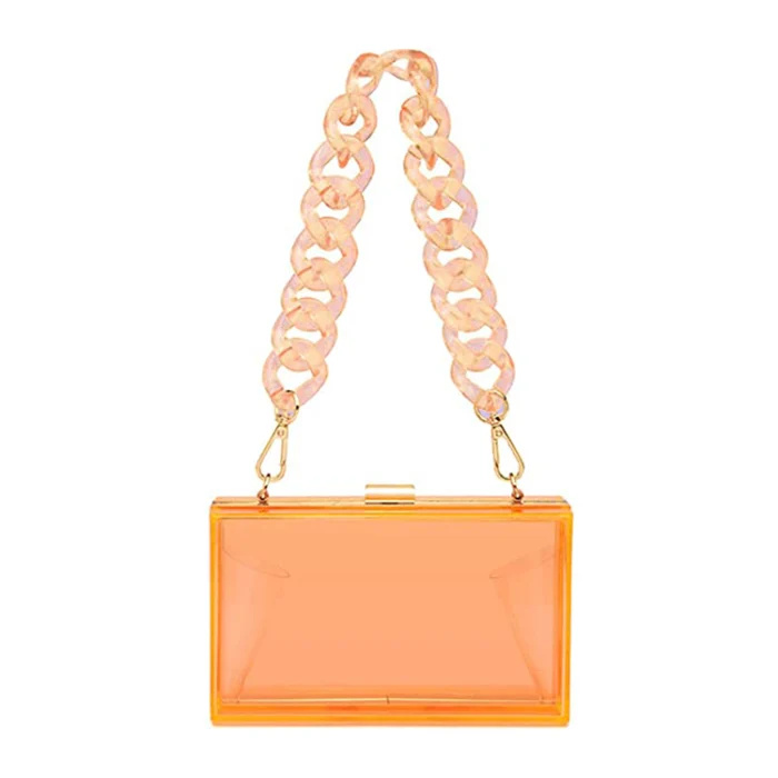 bolsa transparente laranja