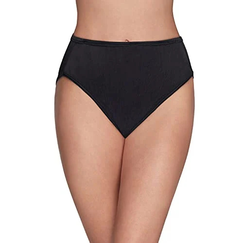 Mulheres da Vanity Fair's Illumination Hi Cut Panties (Regular & Plus Size), Midnight Black, 7