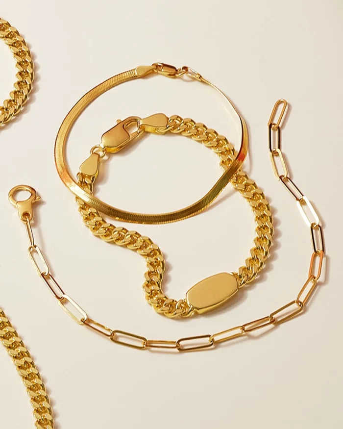 pulseira de corrente de ouro