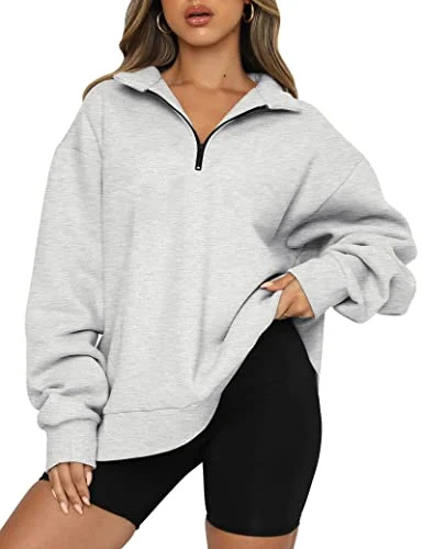   Moletons femininos da moda Queen com capuz pulôver de tamanho grande com meio zíper, camisas de manga comprida, blusas de outono de 2022, roupas 2022, roupas cinza