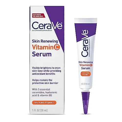   CeraVe Sérum de Vitamina C com Ácido Hialurônico | Sérum Clareador da Pele para o Rosto com 10% de Vitamina C Pura | Fragrância grátis | 1 fl. oz