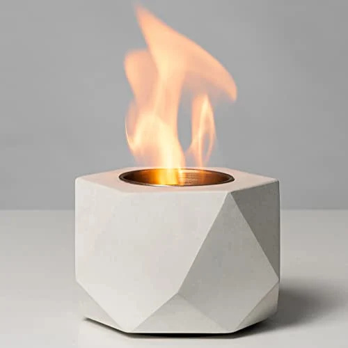   Tigela para fogueira de mesa - Lareira de mesa de concreto Decoração interna e externa Portátil Esfregando álcool Queimador Smores Maker para pátio Varanda com extintor