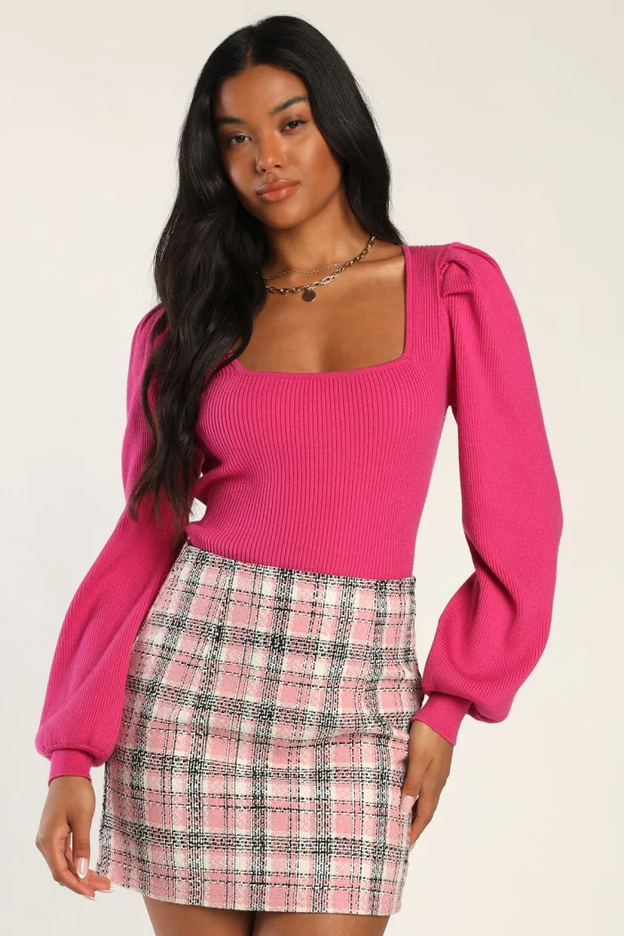   top de malha rosa