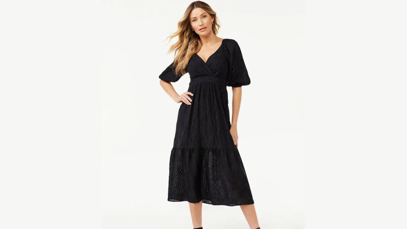   Sofia Jeans por Sofia Vergara Mulher's Eyelet Empire Dress