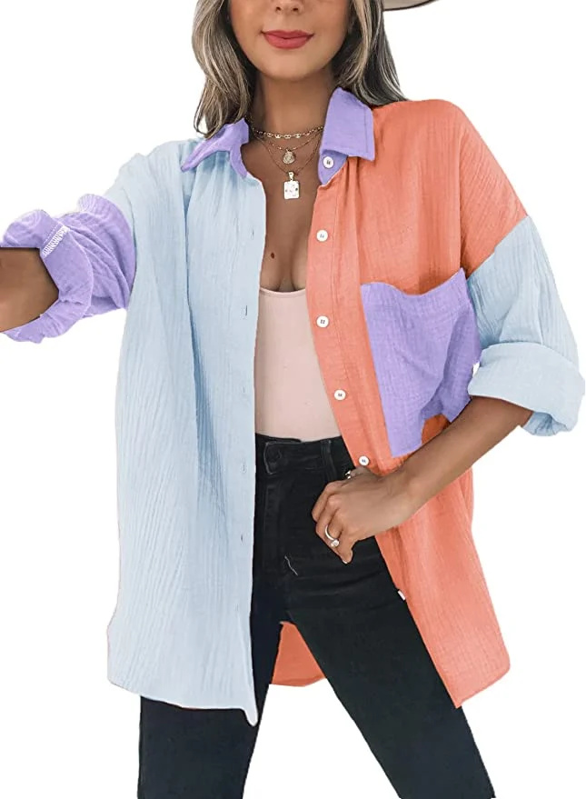   Mulheres Dokotoo's Color Block Button Down Shirt