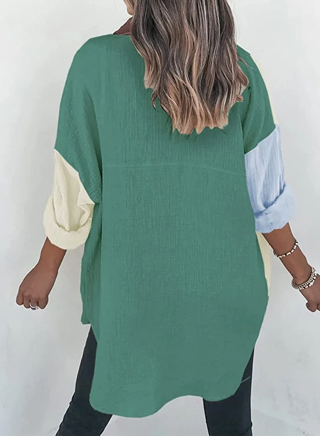   Mulheres Dokotoo's Color Block Button Down Shirt
