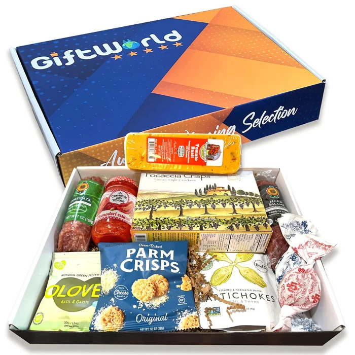Cesta de presente de queijo e carne italiana de luxo GiftWorld