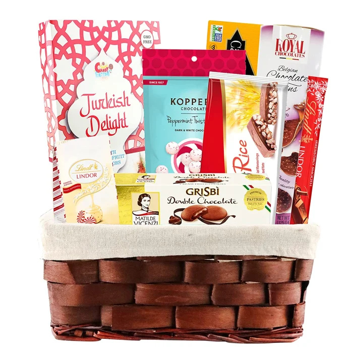 eva's Gift Premium Gourmet Assorted Chocolates & Cookies Basket