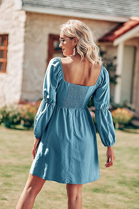   Vestido Babydoll manga longa PRETTYGARDEN