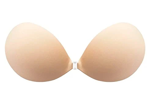 KISWON Push Up Sticky Adhesive Pasties Sutiã Cobertura de Mamilos Invisível Sem Costas Sem Alças Sutiã para Mulheres Bege