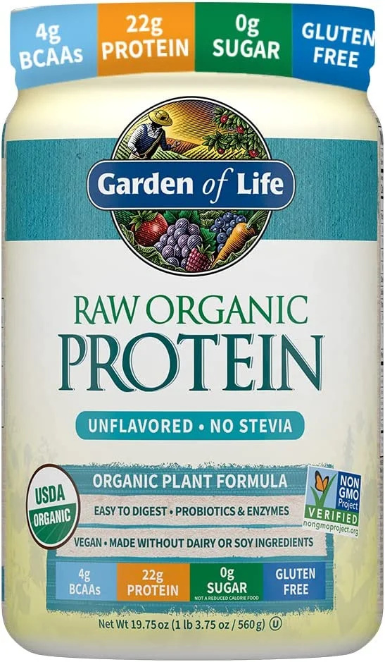 Proteína orgânica crua Garden of Life sem sabor em pó