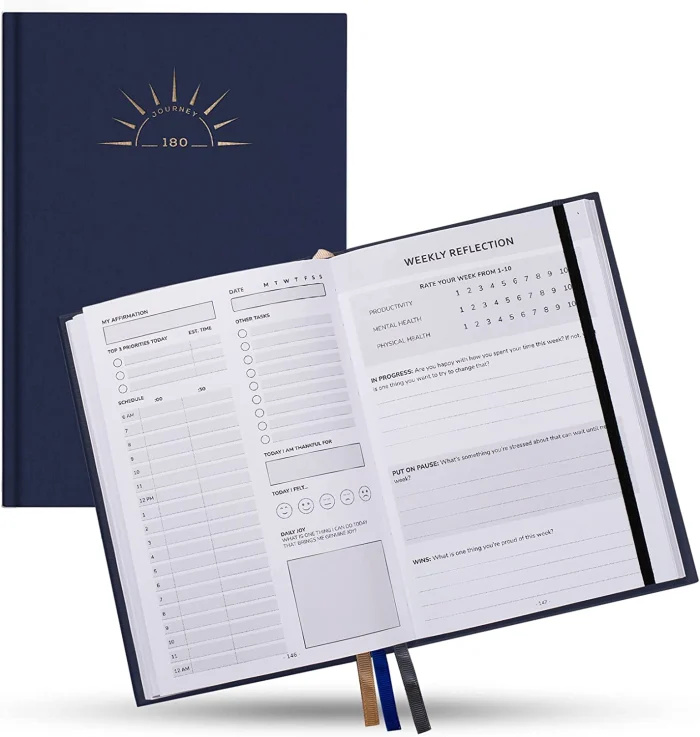 Planejador acadêmico diário Journey 180 sem data