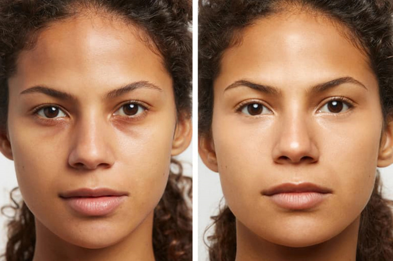 antes e depois corretivo