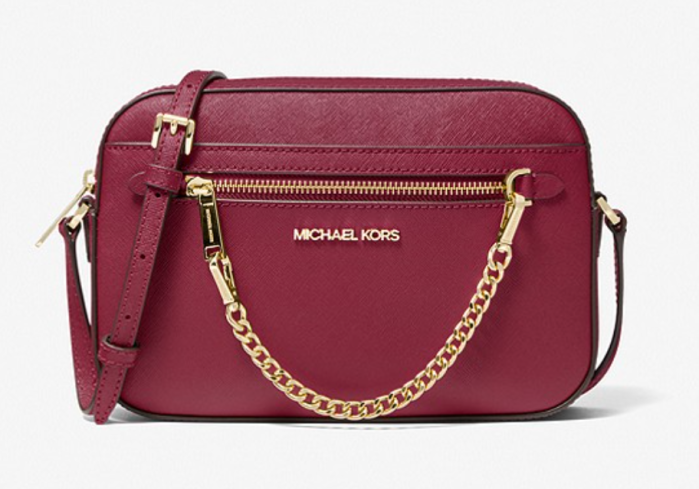 Bolsa tiracolo grande de couro Saffiano Jet Set