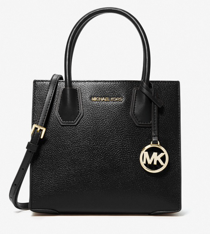 Bolsa tiracolo média Mercer de couro seixo