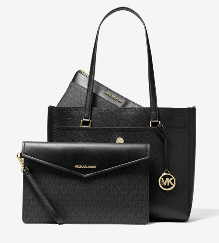 Bolsa Tote Grande Maisie Pebbled Leather 3 em 1