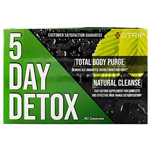   Limpeza Detox de 5 Dias em Tiras - Limpeza Corporal Completa | Remova Toxinas e Impurezas Indesejadas - Suporte de Limpeza Natural e Saudável para Fígado, Trato Urinário, Rim, Sistema Digestivo - 40 Cápsulas