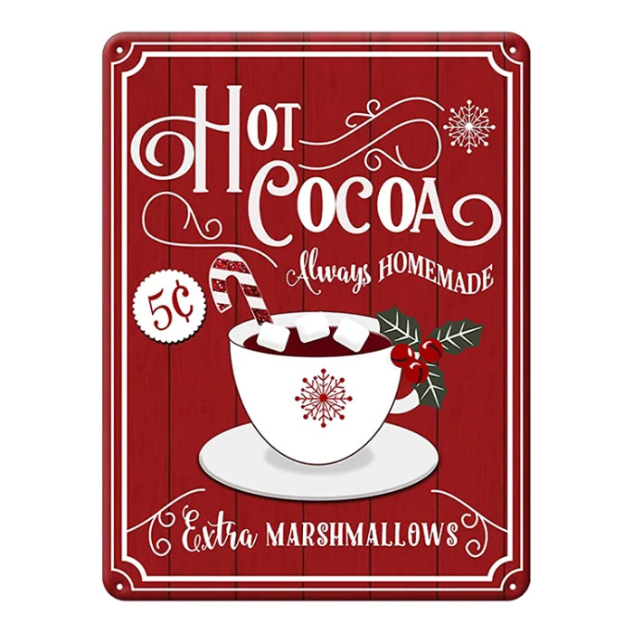  sinal vintage de chocolate quente
