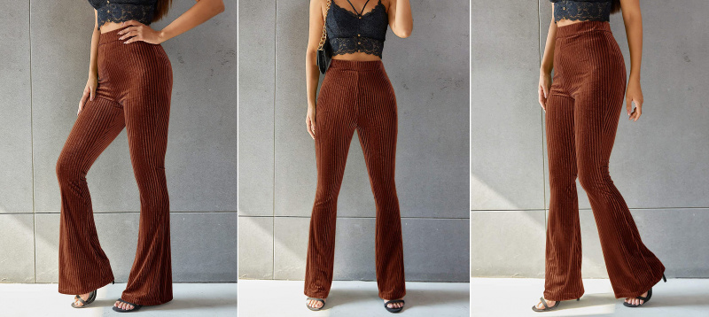 calça flare de veludo amazon floerns