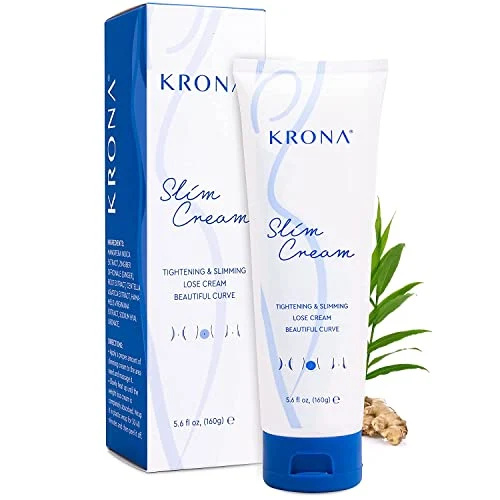   KRONA B Flat Belly Firming Cream - Creme para Firmeza da Pele e Celulite para Estômago, Coxas e Bumbum - Loção Firmadora Hidratante com Ingredientes Naturais - 5,6 oz