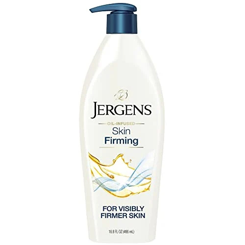   Jergens Skin Firming Body Lotion para pele seca a extra seca, creme de firmeza da pele com colágeno e elastina, hidrata instantaneamente a pele seca, dermatologicamente testado, fórmula de mistura Hydralucence, 16,8 oz