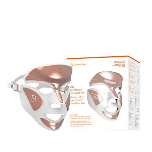  Dr. Dennis Gross DRx SpectraLite Dpl FaceWare Pro: suaviza linhas finas e rugas em todo o rosto, firma a pele, previne surtos de acne e reduz vermelhidão e irritação (branco)