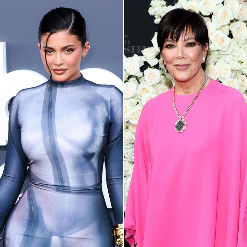 Kris Jenner e Kylie Jenner Twin em vestidos de espartilho preto enquanto bebem Martinis para promover nova colaboração