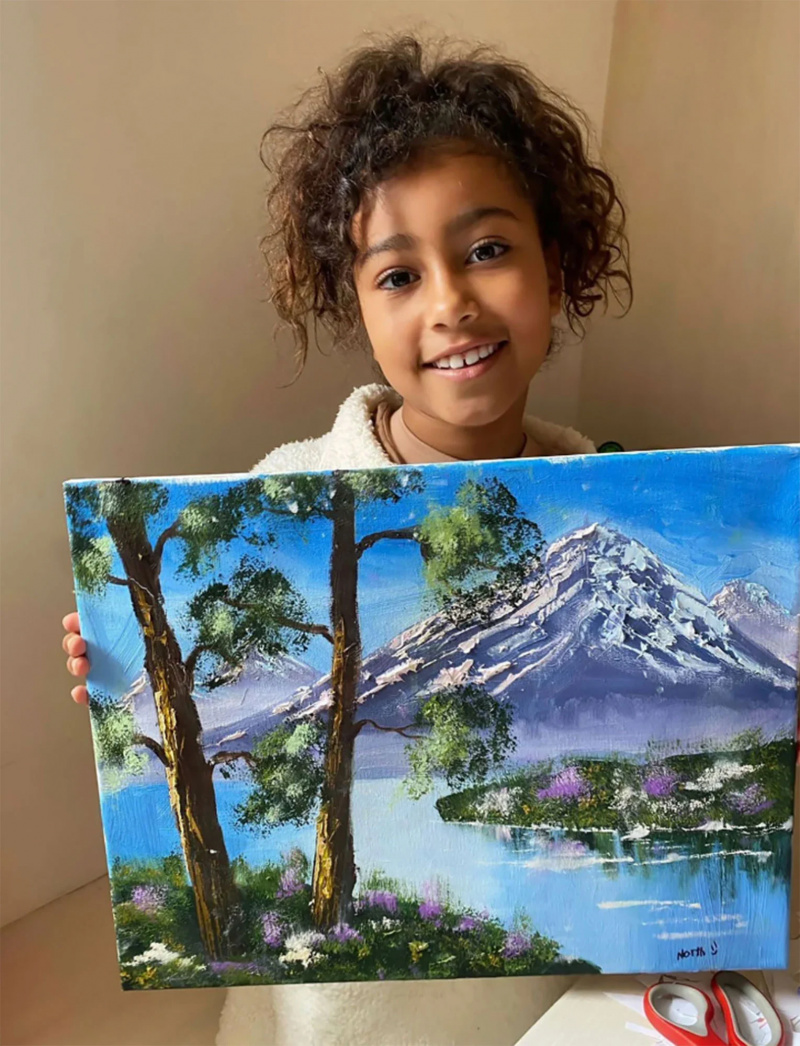   Todas as vezes que North West mostrou suas habilidades artísticas talentosas bob ross